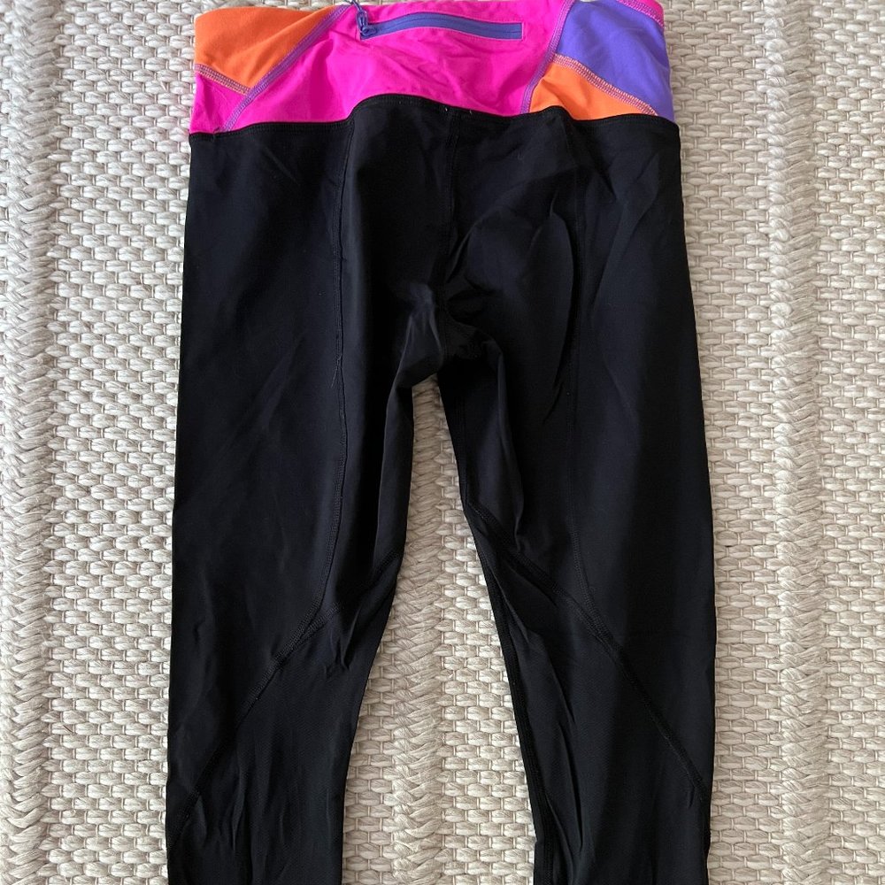 Lululemon Run Inspire Crop Black & Pink Size 4